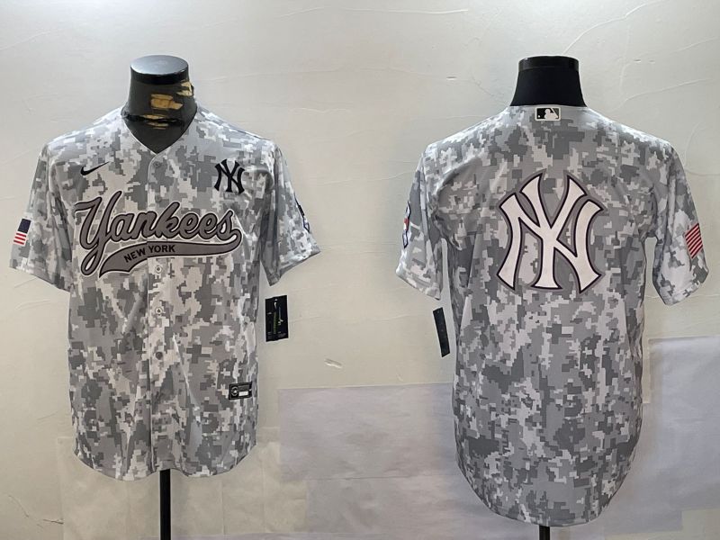 Men New York Yankees Blank Camo Joint Name 2024 Nike MLB Jersey style 6